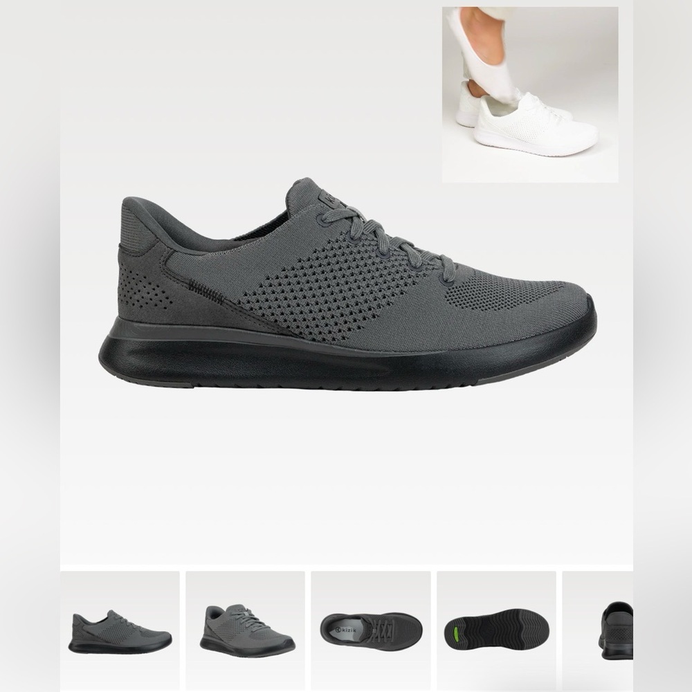 Kizik Hands-Free Sneakers Men’s 7–8.5 Gray Slip On Walking Comfort Shoes